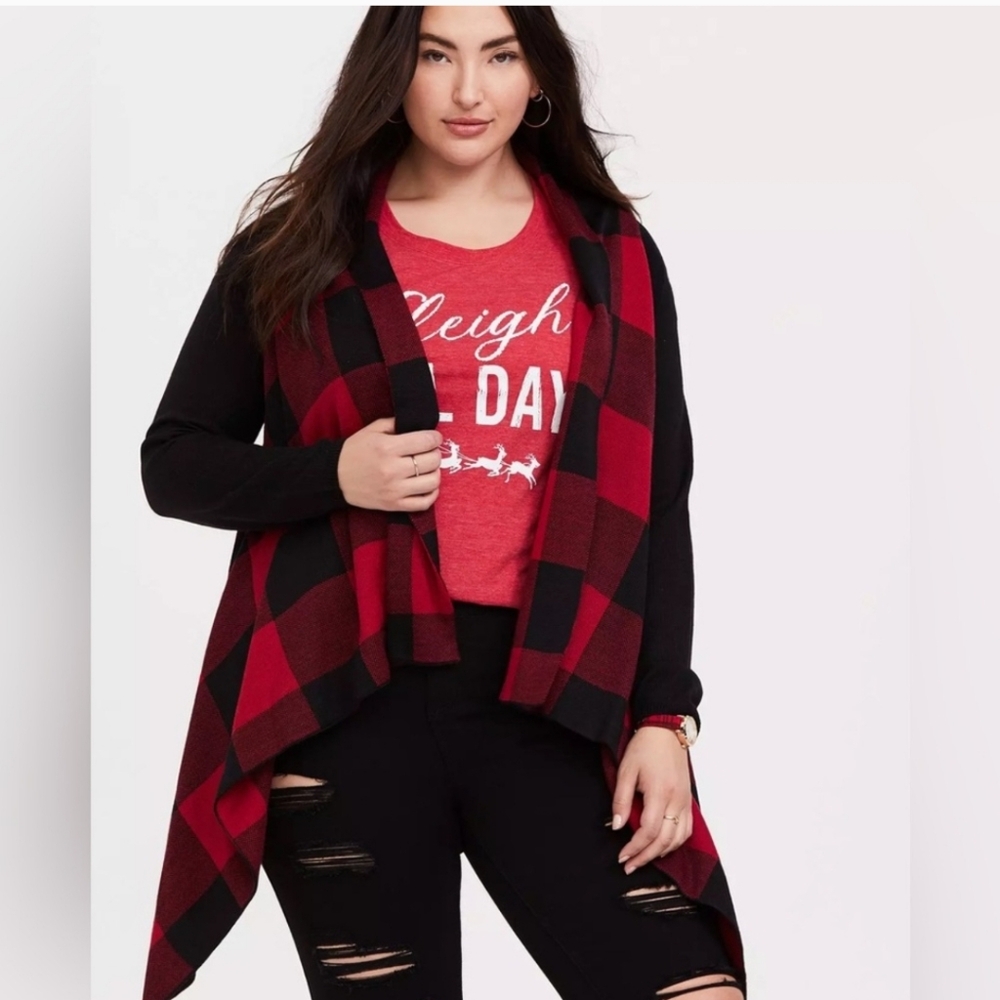 Torrid Buffalo Plaid Cardigan Sweater
